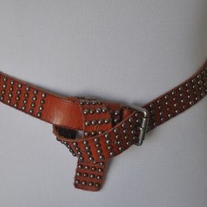 JCREW STUDDED LEATHER BROWN BELT